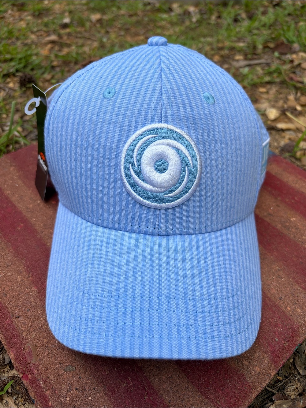Pukka Hurricane Junior Golf Tour Lt.  Blue Seersucker VelcroBack Cap. Unisex NWT